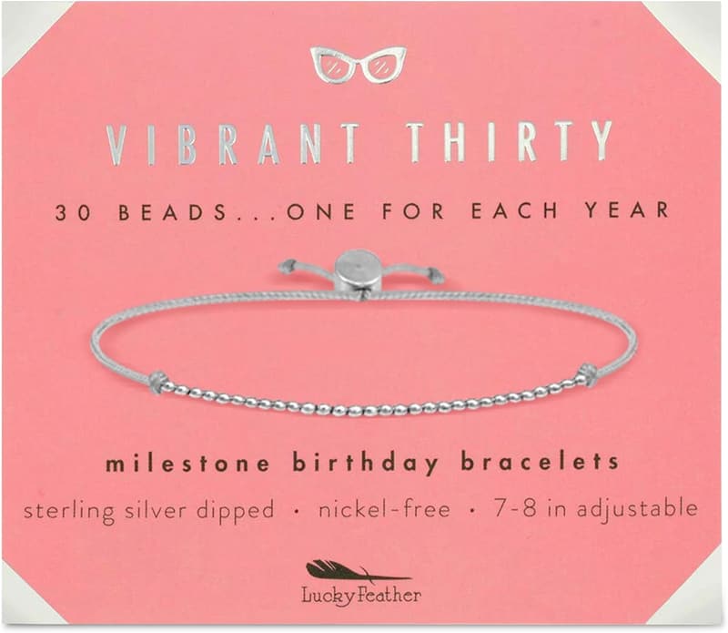 30th Birthday Bracelet for Women - Adjustable 14K Gold Dipped Beads