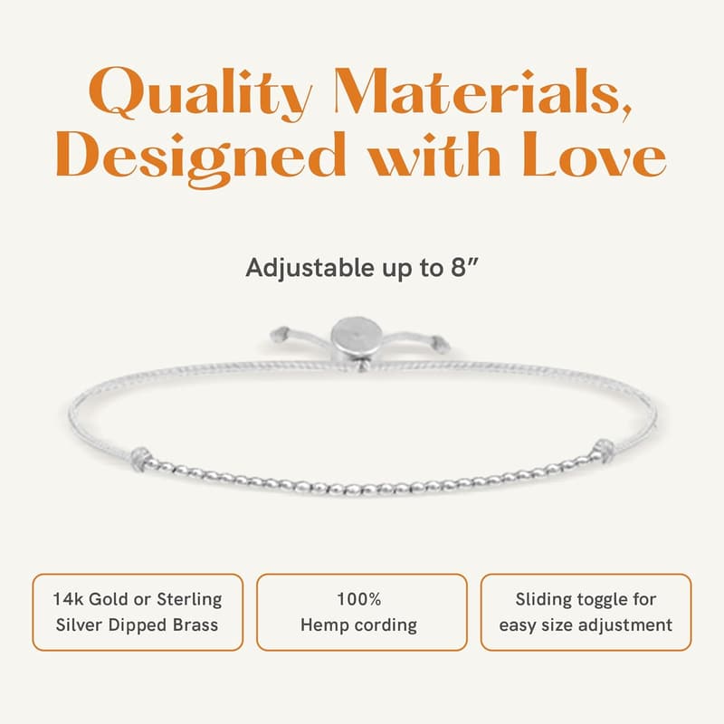 30th Birthday Bracelet for Women - Adjustable 14K Gold Dipped Beads