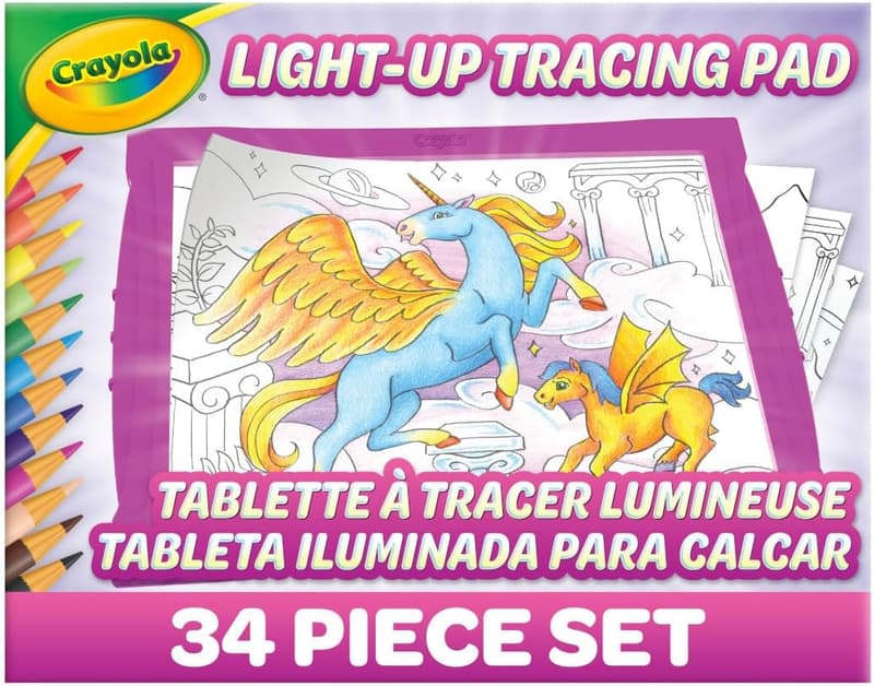 Light-Up Tracing Pad Art Kit for Kids - Pink, 6+ Years