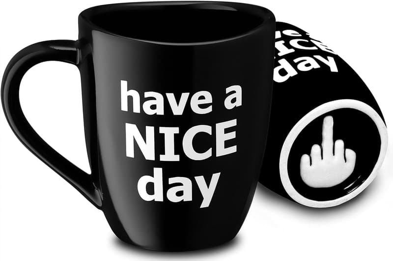 Funny Coffee Mug for Adults – Perfect Novelty Gift (14 oz, Black)