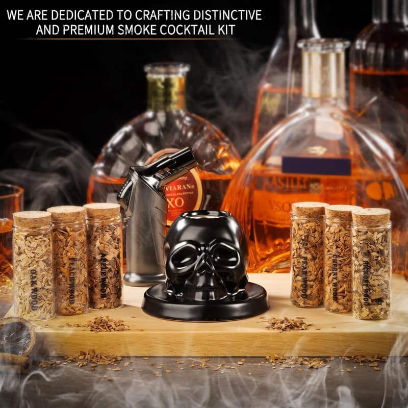 Whiskey Smoker Kit with Wood Chips - Perfect Gift for Men