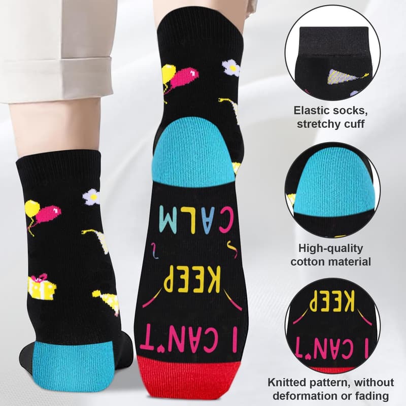 Birthday Gift Socks for Girls, Ages 5-12 with Pop-Up Card
