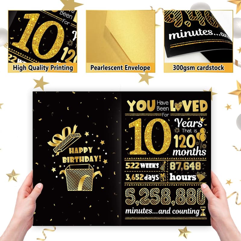 10th Birthday Card for Boys and Girls - Fun Gift Idea