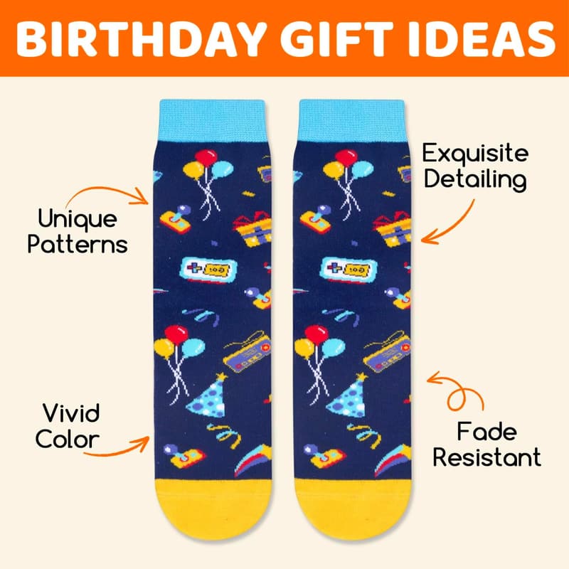Kids' Birthday Gift - Fun Socks Ages 4-12