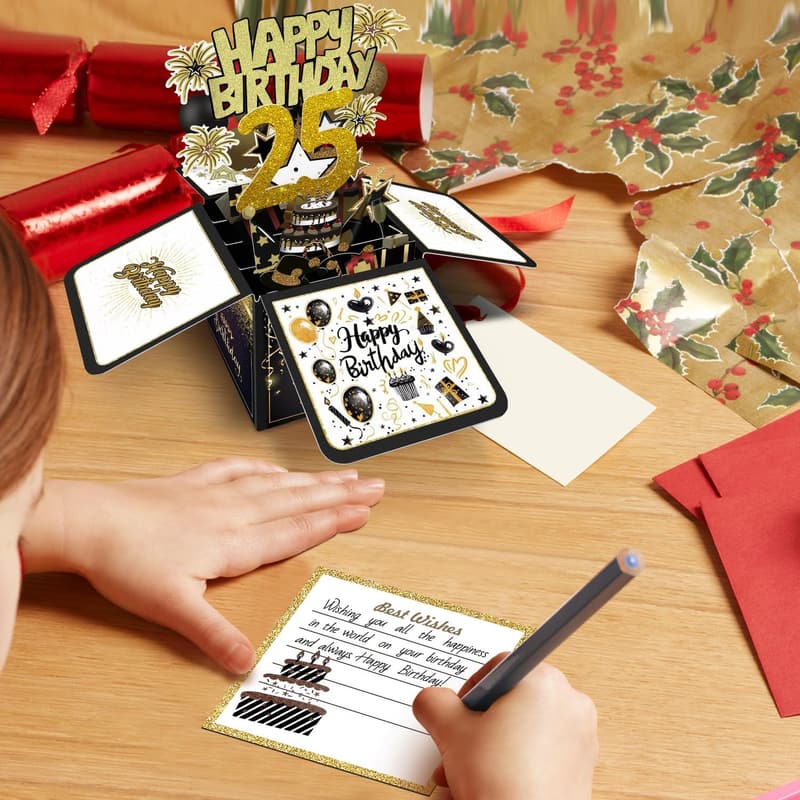 25th Birthday Card with 3D Decorations for Him/Her