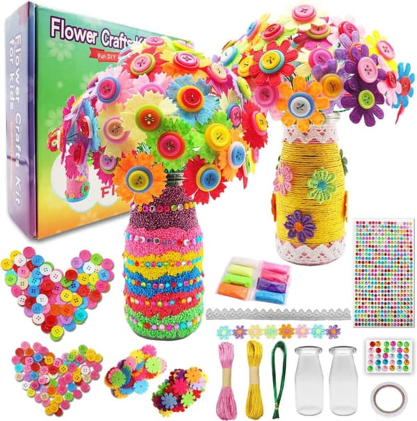 DIY Flower Bouquet Crafts for Girls Ages 6-10 - Creative Art Activity
