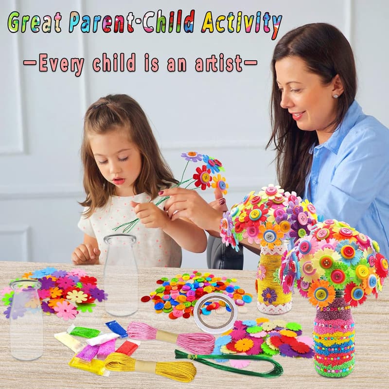 DIY Flower Bouquet Crafts for Girls Ages 6-10 - Creative Art Activity