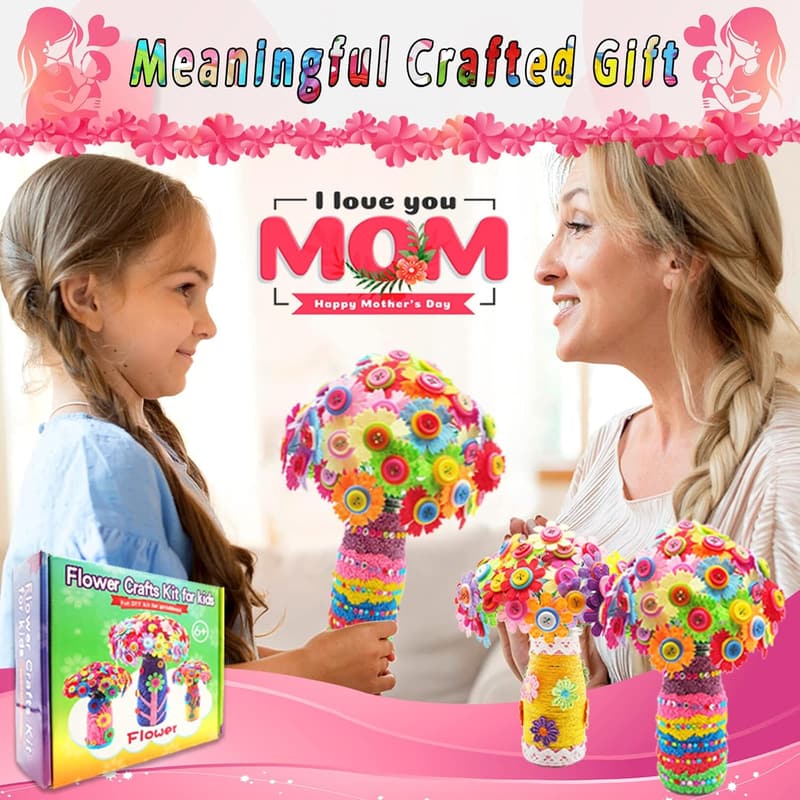 DIY Flower Bouquet Crafts for Girls Ages 6-10 - Creative Art Activity