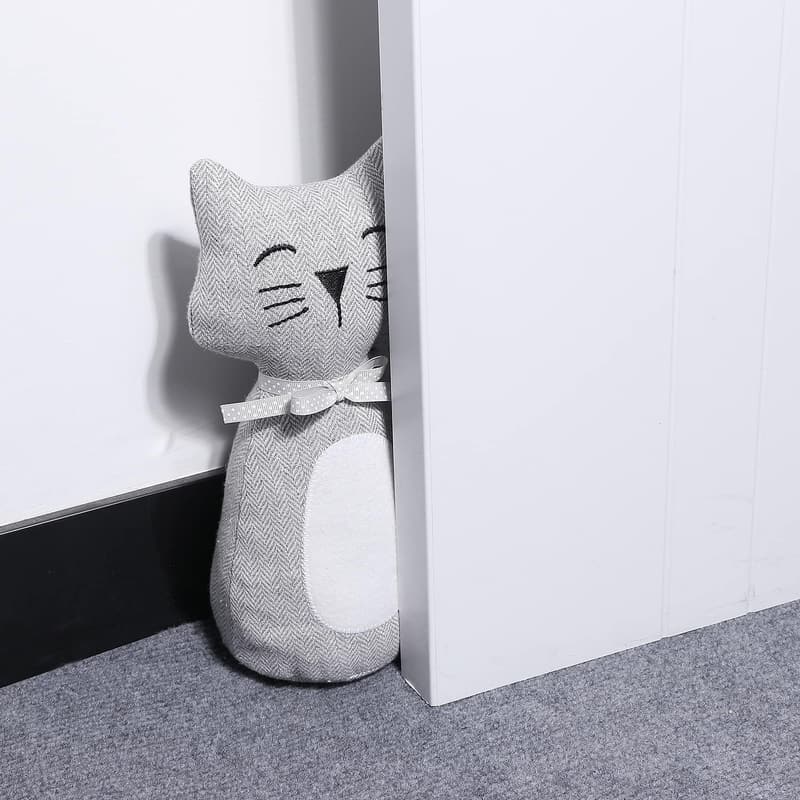 Cute Cat Fabric Door Stopper - Soft, Durable Wall Protector