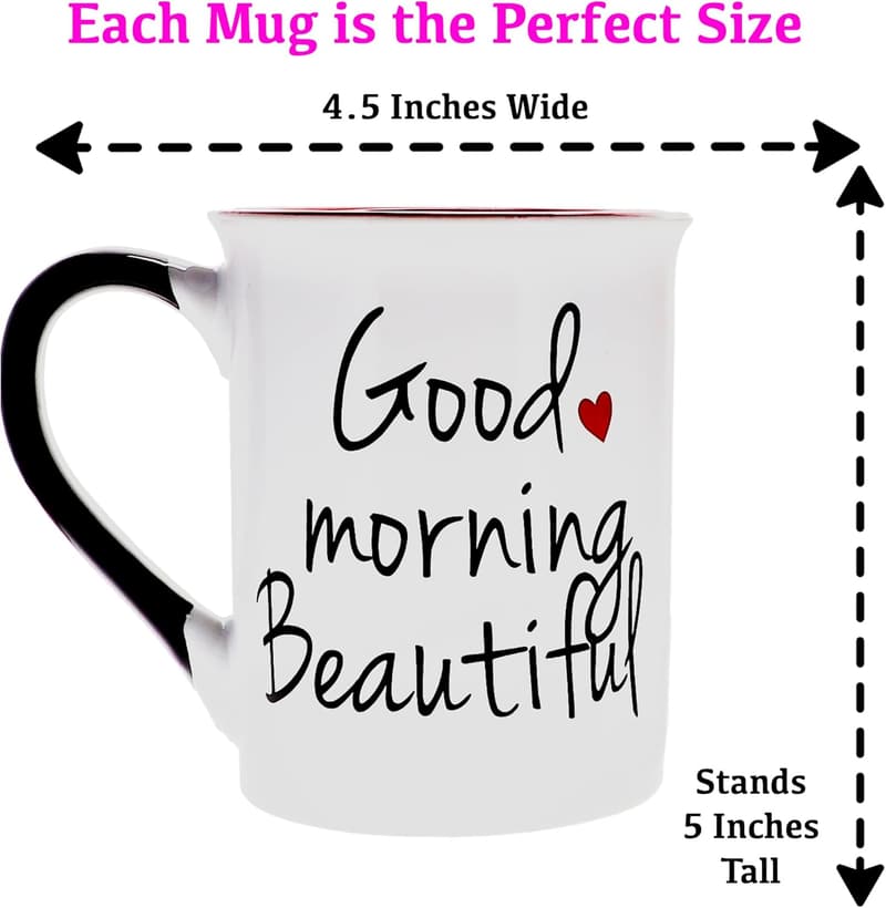 Valentine's Day Couples Coffee Mugs Set - 16oz 