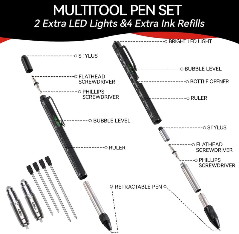 Father's Day 11-in-1 Multitool Pen with LED Light