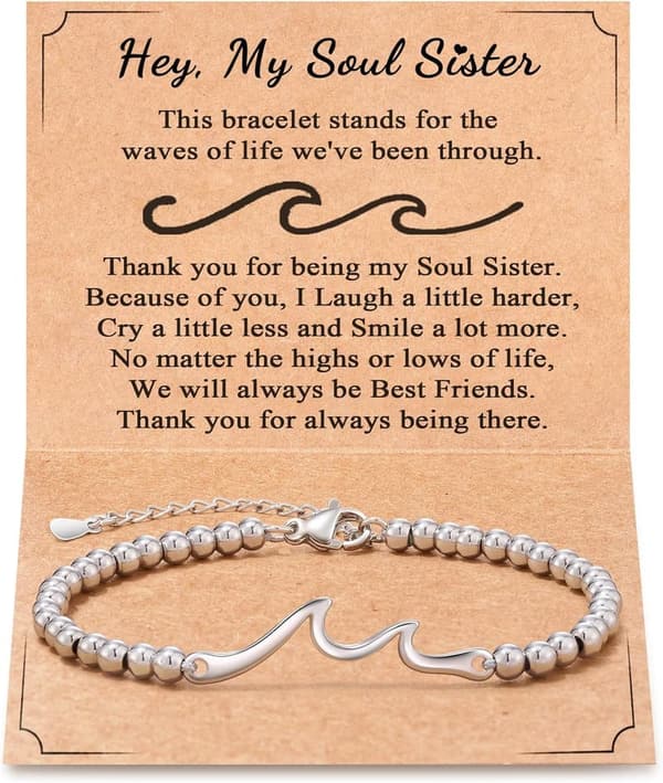 Friendship Wave Bracelet for Her - Best Friend Birthday Gift