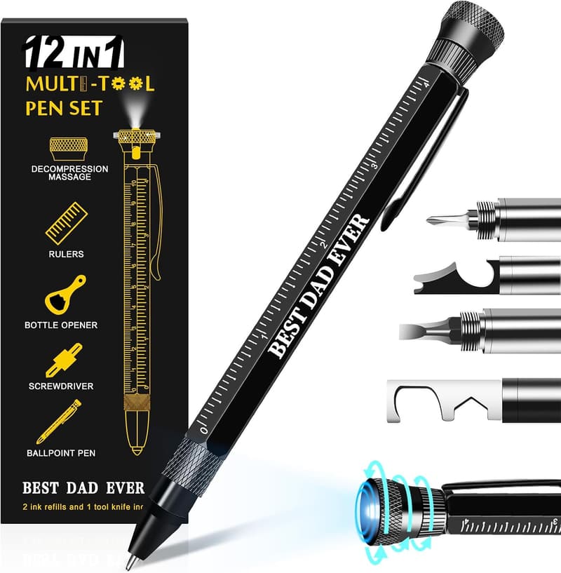 Father's Day 12-in-1 Multitool Pen - Unique Gift for Dad