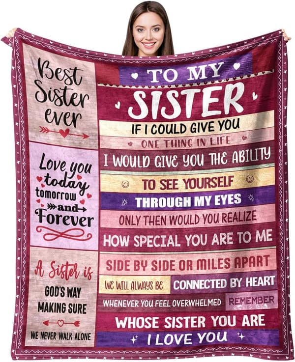 Mother's Day Blanket for Sister – Unique 50''x60'' Gift from Brother