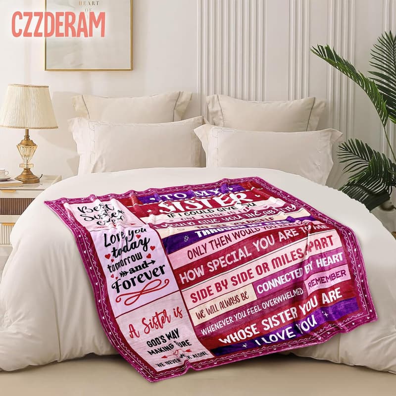 Mother's Day Blanket for Sister – Unique 50''x60'' Gift from Brother