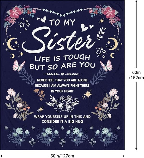 Sister Birthday Blanket Gift - 60