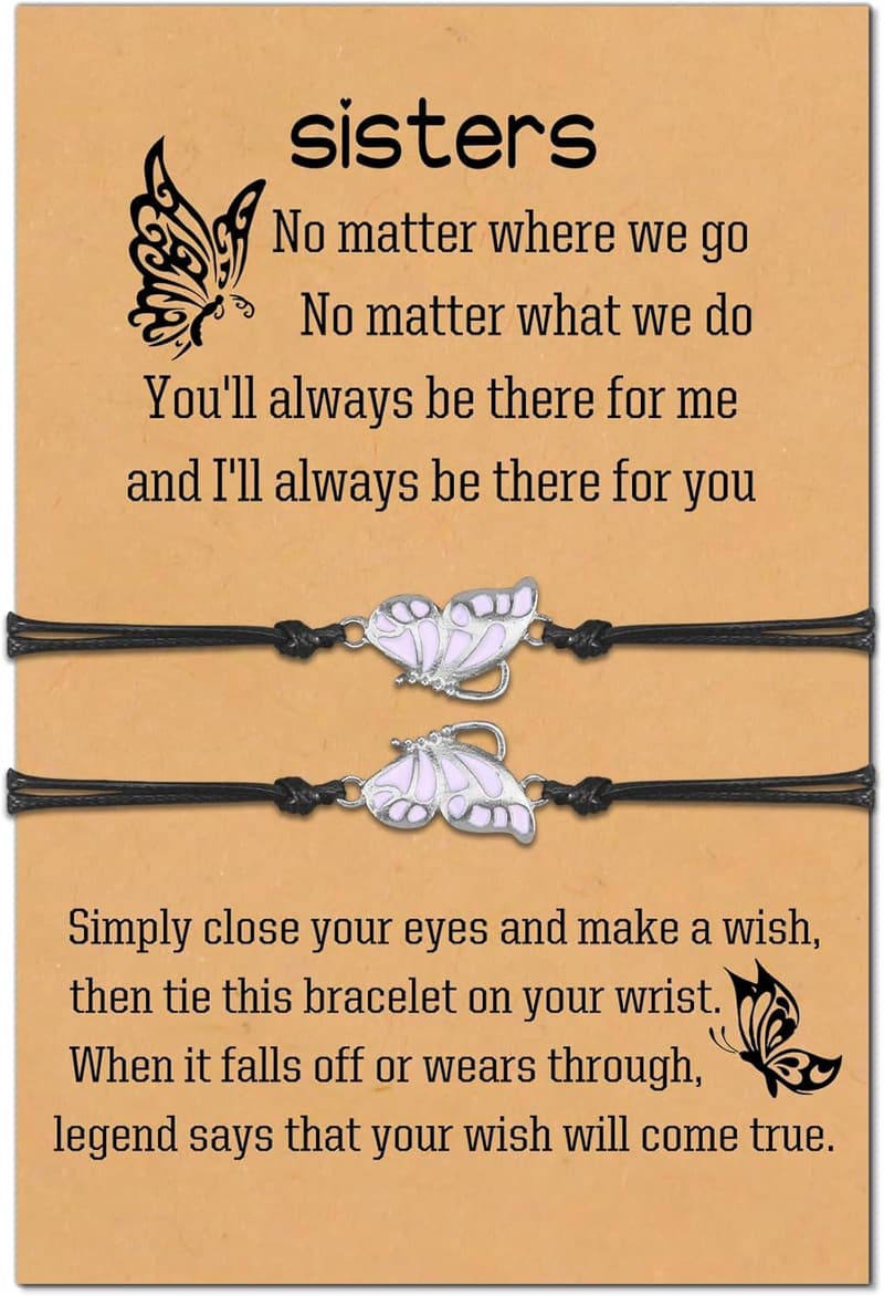 Birthday Friendship Matching Bracelets for Sisters