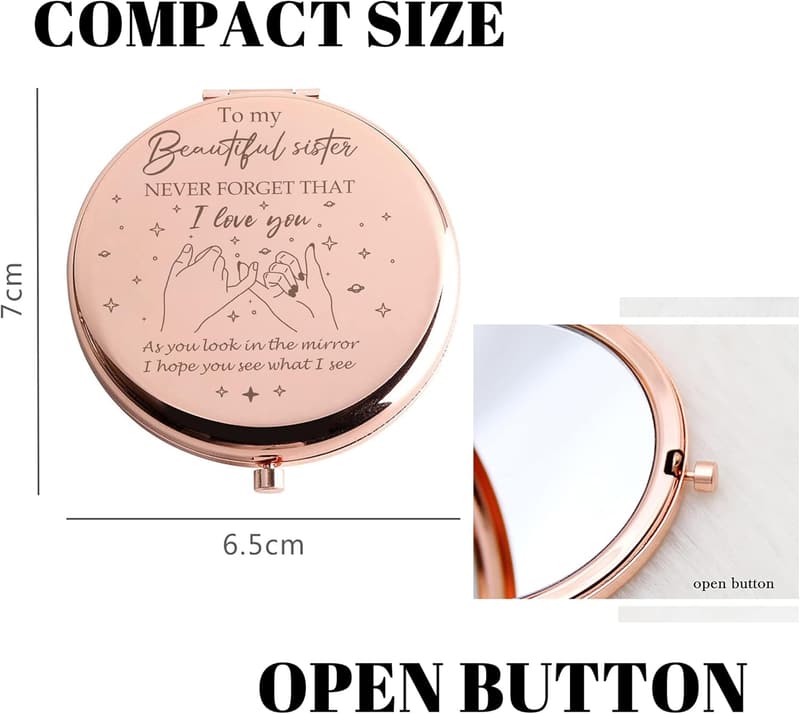 Sister Birthday Compact Mirror Gift for Friendship