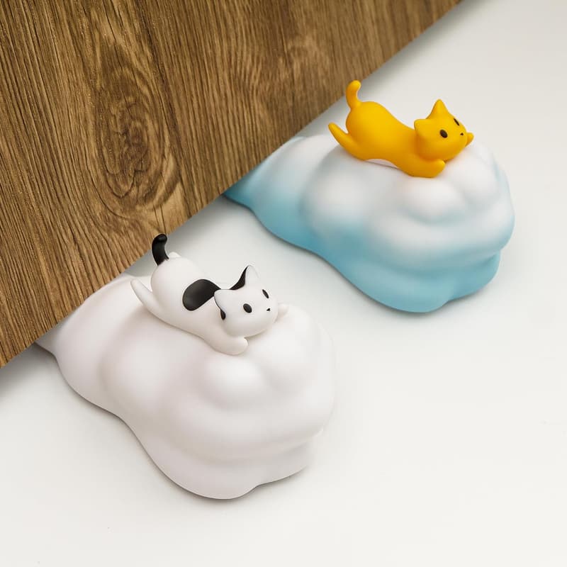Cartoon Cat Door Stopper - 2 Pack Decorative Wedge