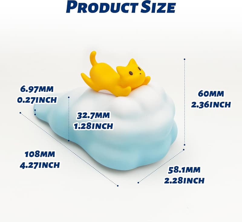 Cartoon Cat Cloud Door Stopper Wedge for Home & Office