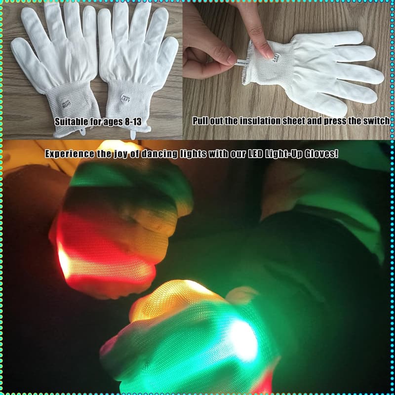 Light Up Rave Gloves for Kids