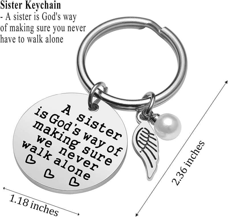 Sisters Pillow Cover with Keychain - Thoughtful Gift for Sisters