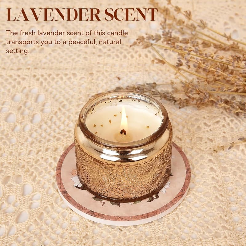 Rotatable Lavender Scented Candle Gift for Women
