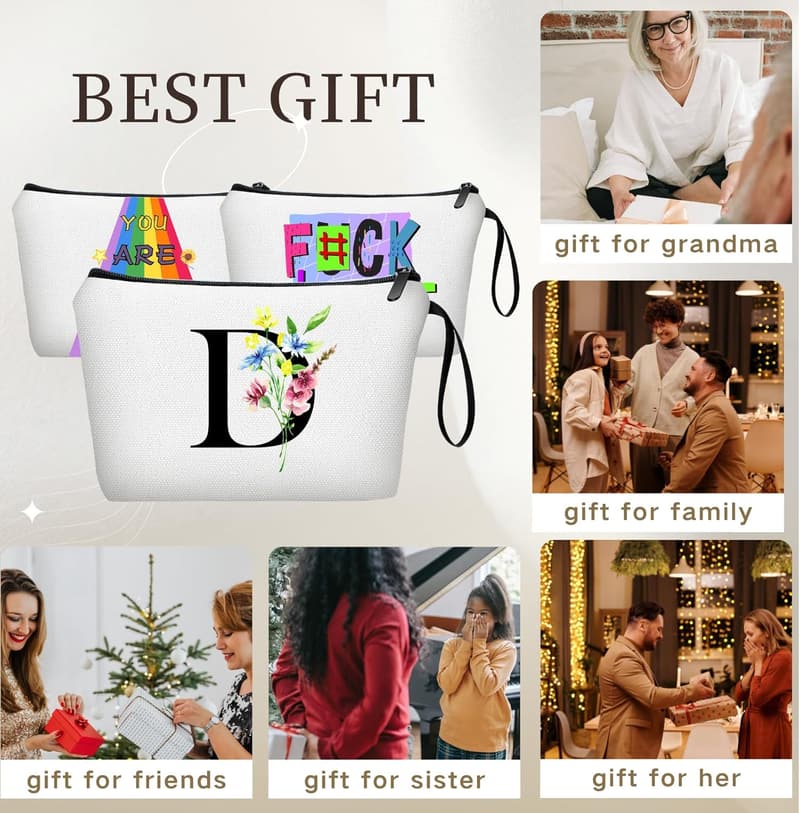 Personalized Makeup Bag with Mirror for Women - Unique Gift