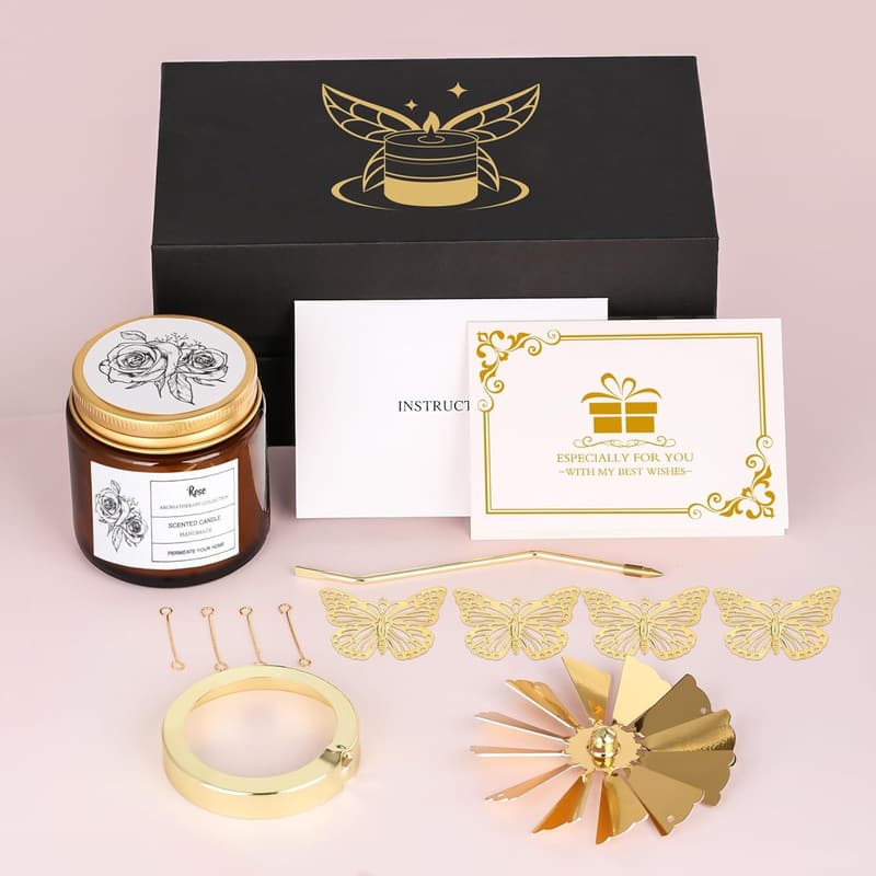 Butterfly Rose Scented Candle Gift for Women - Anniversary & Birthday
