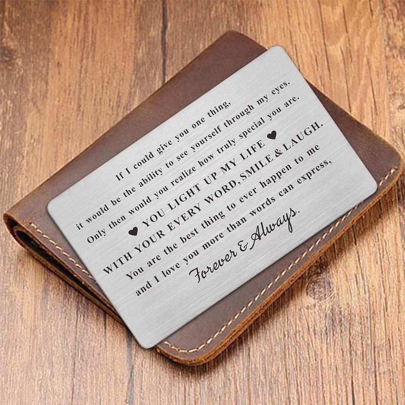 Anniversary Engraved Wallet Card Inserts for Him
