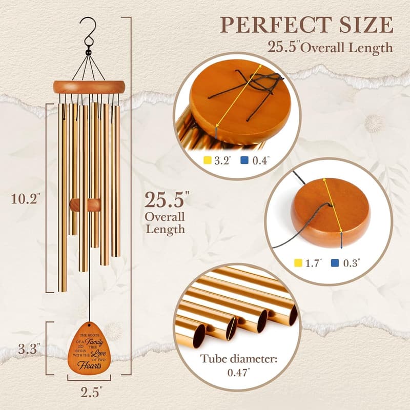 50th Anniversary Wind Chime – Golden Keepsake for Couples