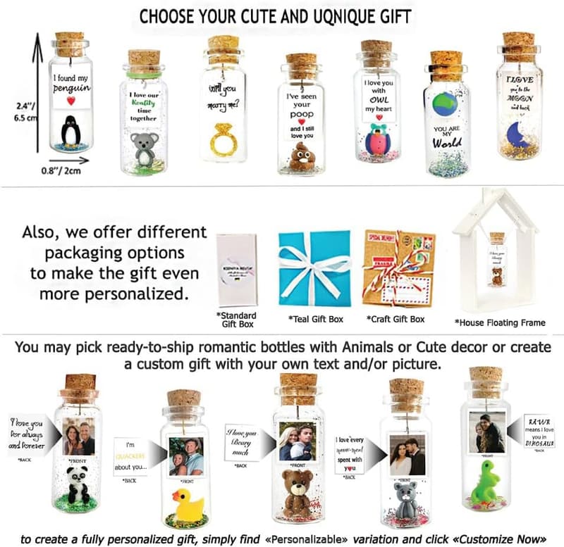 Personalized Photo Gift Bottle for Anniversary - Couples
