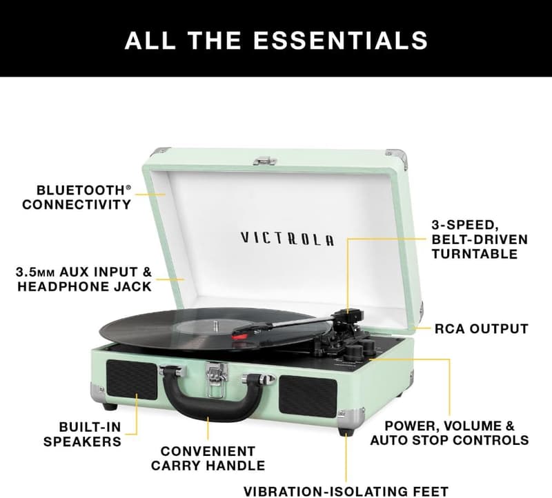 Victrola Journey Bluetooth Portable Suitcase Record Player