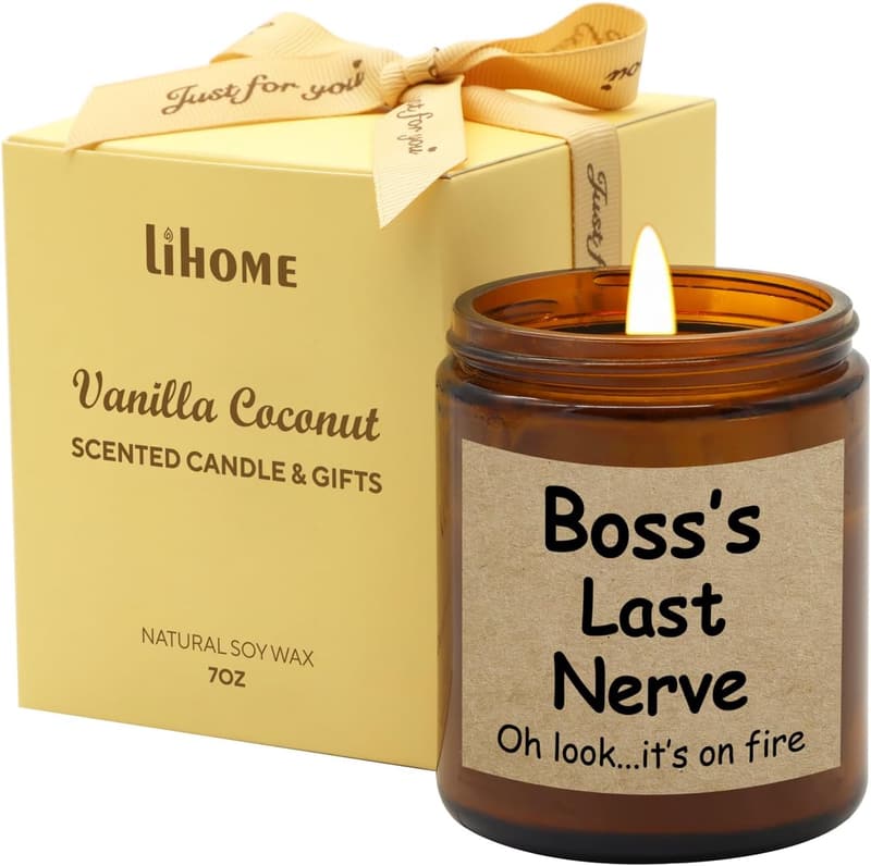Boss's Day Vanilla Coconut Scented Candle for Her (7 oz)