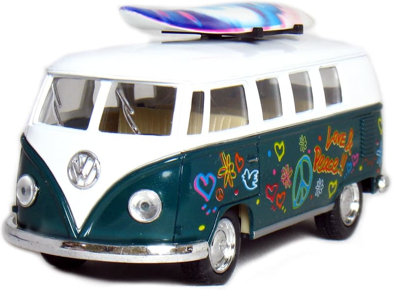 1962 Volkswagen Classic Bus Model Set with Surfboard - 1:32 Scale