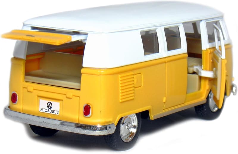 1962 Volkswagen Classic Bus Die Cast Model Toy Van - Yellow 1:32 Scale