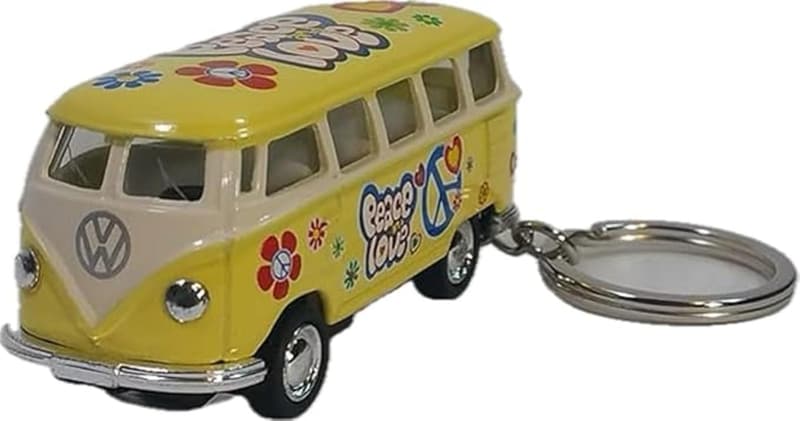 1962 Volkswagen Hippie Love Bus Keychain - Die Cast Model