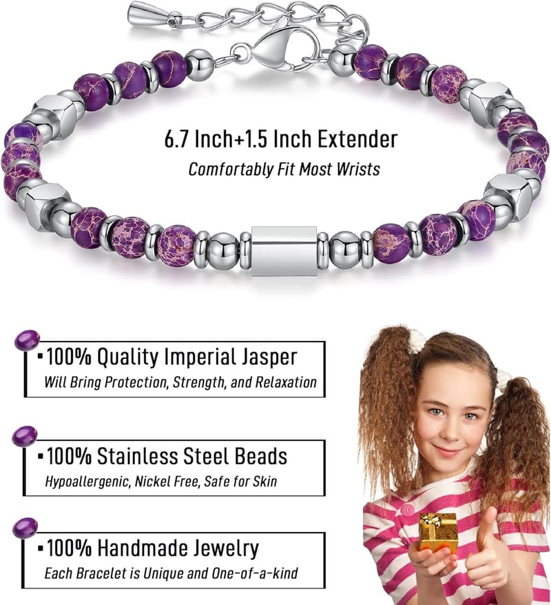 Graduation Gift: Tiny Gemstone Beaded Bracelets for Teen Girls