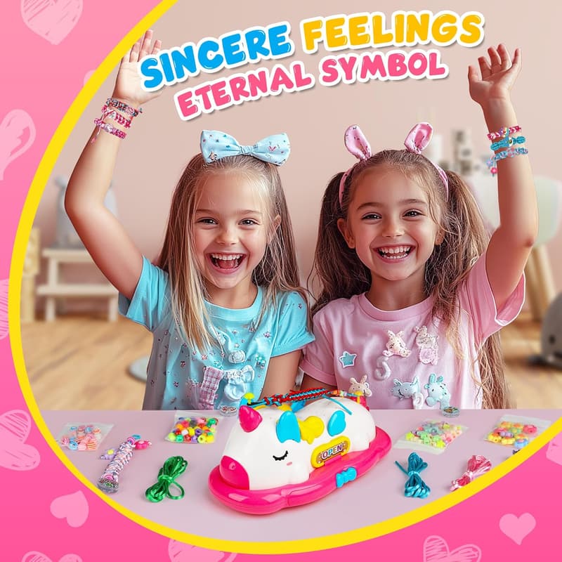Unicorn Friendship Bracelet Making Kit for Girls Ages 4-8