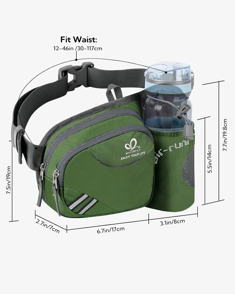 Waterfly Fanny Pack for Hiking & Running with Water Bottle Holder