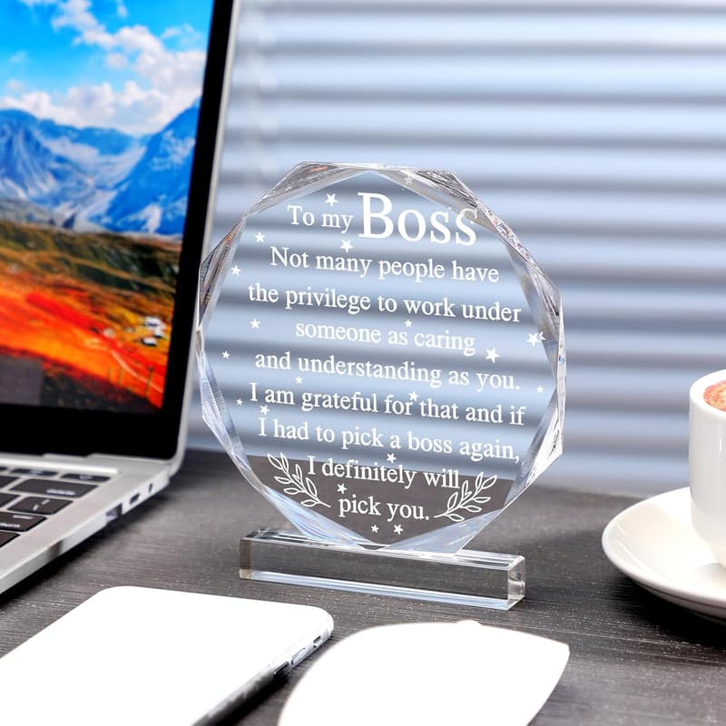 Boss's Day Acrylic Desk Sign - Appreciation Gift for Women