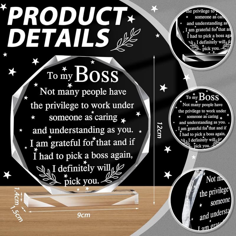 Boss's Day Acrylic Desk Sign - Appreciation Gift for Women