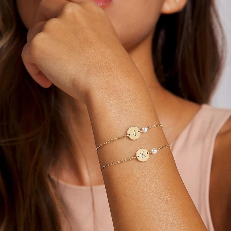 Gold Initial Pearl Bracelet for Women – Perfect Gift for Teens