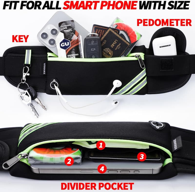 Bounce-Free Pouch Running Belt for iPhone & Galaxy Users