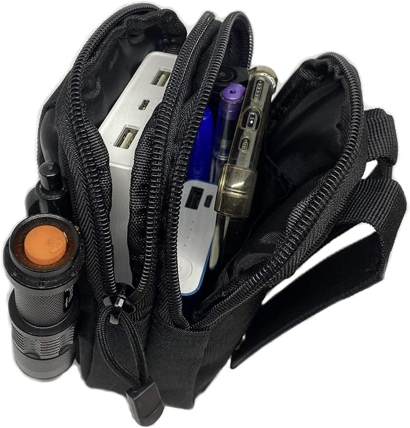 Multipurpose Tactical Waist Pouch - Black Phone Case with Zipper