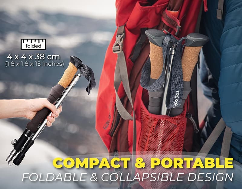 Lightweight Adjustable Trekking Poles with Cork Grip