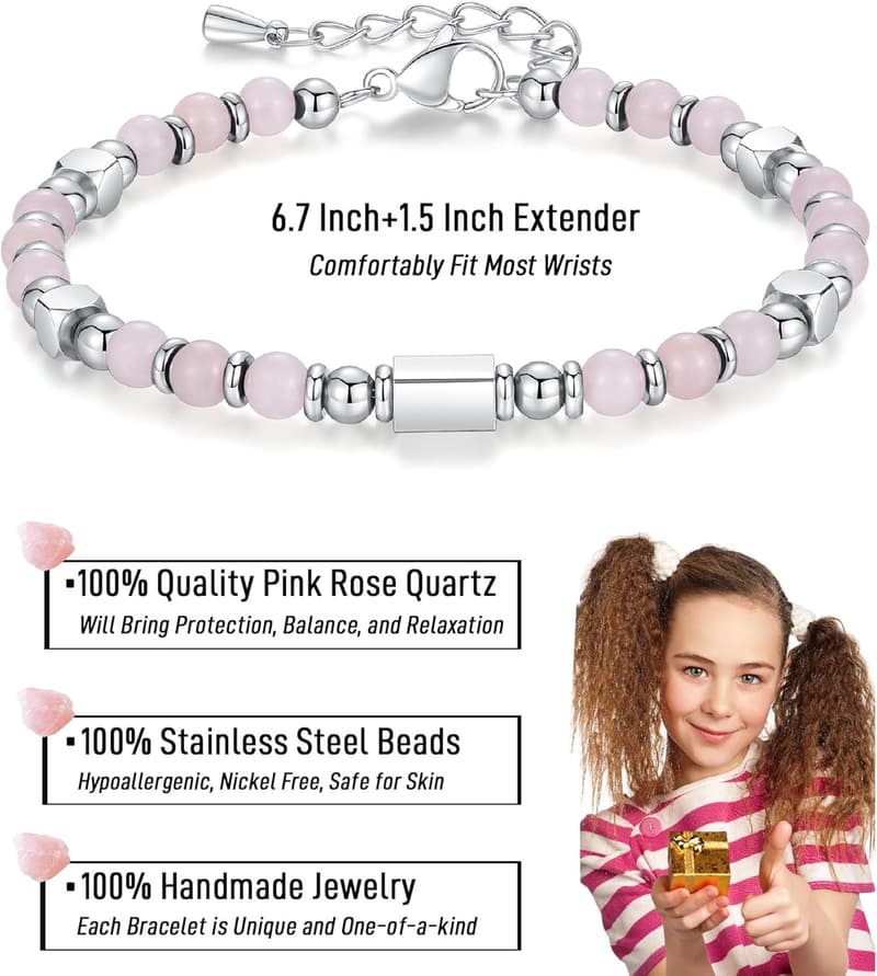 Graduation Gift: Trendy Tiny Gemstone Beaded Bracelets for Teens