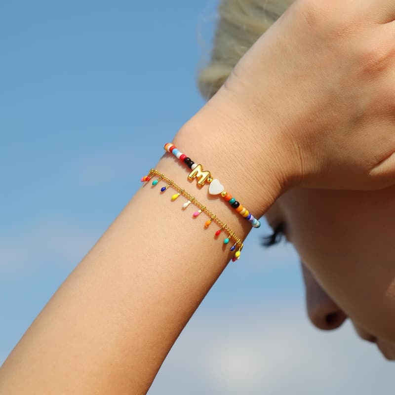 Colorful Beaded Bracelets for Women - Trendy Boho Gold Charms