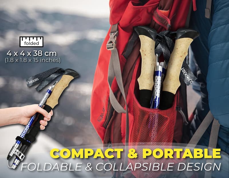 Collapsible Hiking Poles - Balance Support for Seniors, 2pc Set