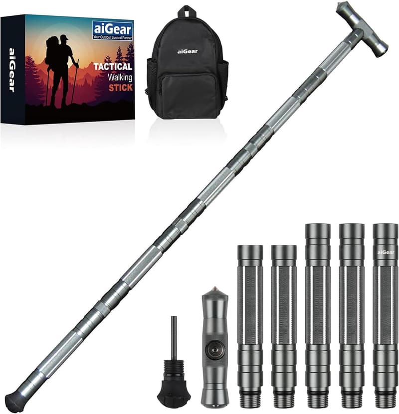 Adjustable Tactical Hiking Staff for Outdoor Survival Gear